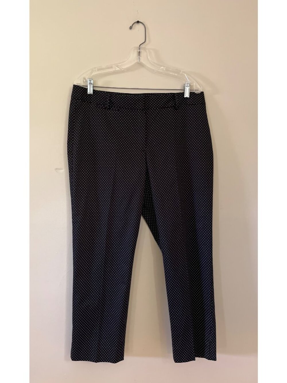 Talbots Womens Size 12 Signature Dress Pants Career Wear Black Polka Dots